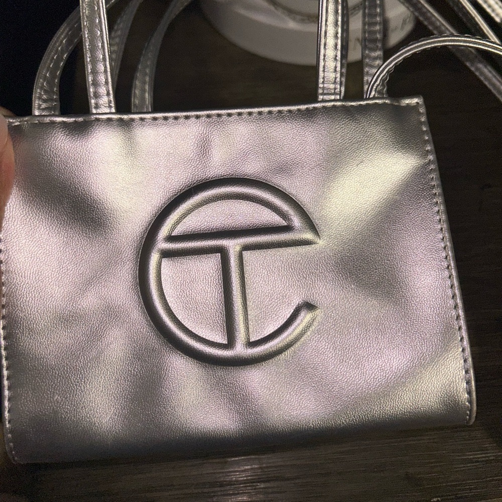 Telfar mini bag silver with dust bag